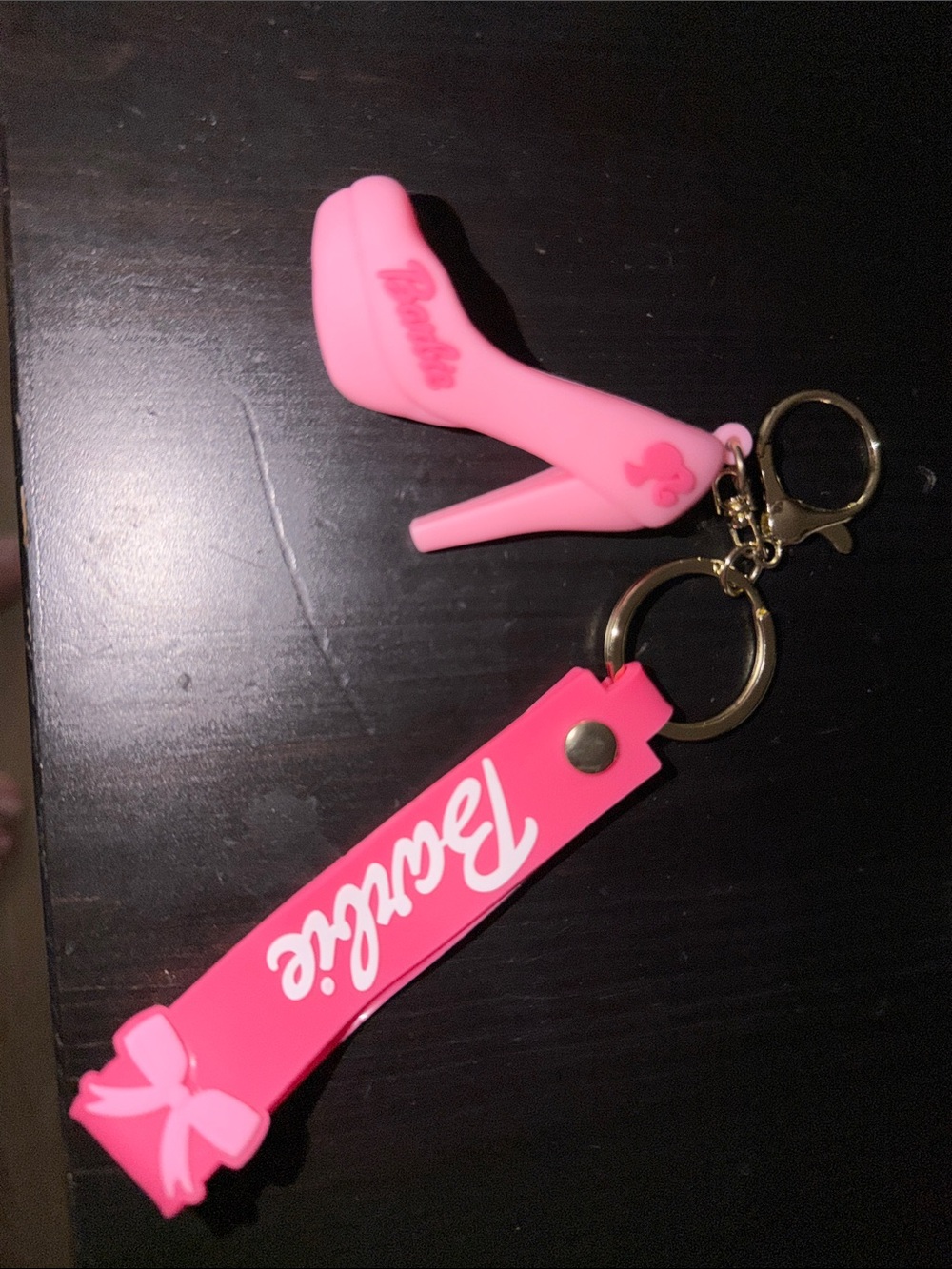 Barbie Bright Pink High Heel Keychain with Logo Strap - Picture 3 of 3
